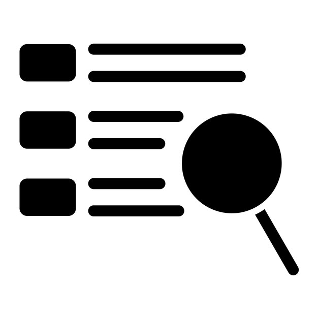 Index Glyph Solid Black Illustration