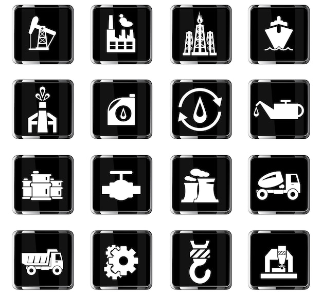 Industry vector icons for user interface design
