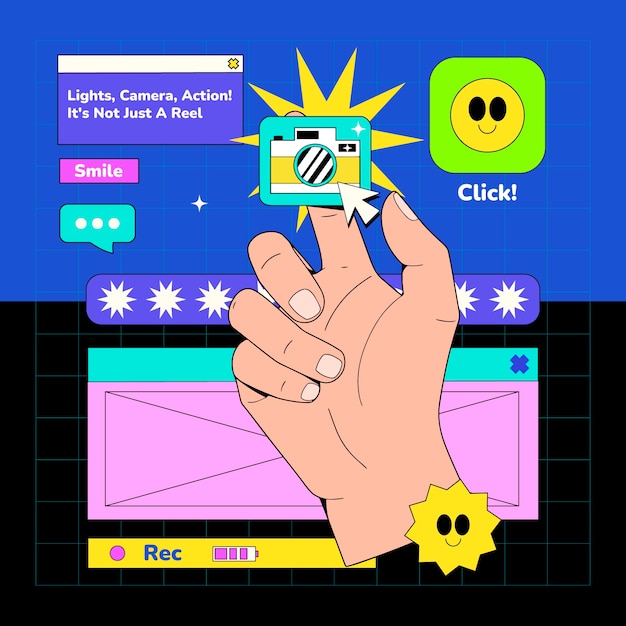 Influencer marketing illustration design
