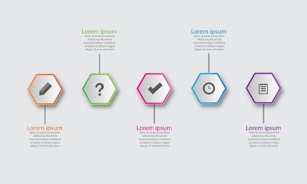 Infographic Business concept with 5 options parts steps or processes Data and information visualization Dynamic infographics stylish geometric