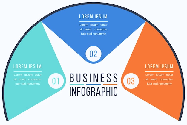 infographic business design 3 steps objects elements or options business information template