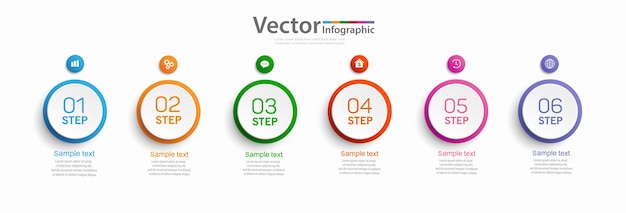  infographic design with six options or steps