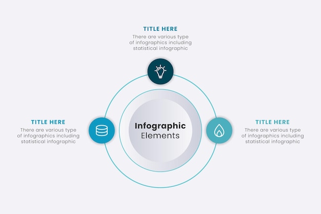 infographic elements design template a circle infographic with 3 steps can be used for presentation