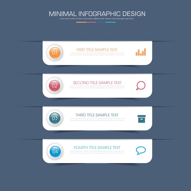 infographic elements with business icon process or steps and options workflow vector design