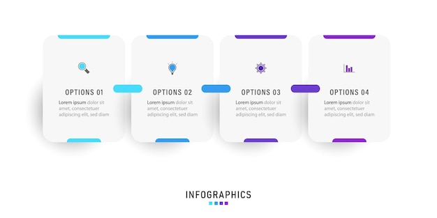Infographic label design template with icons and 4 options or steps
