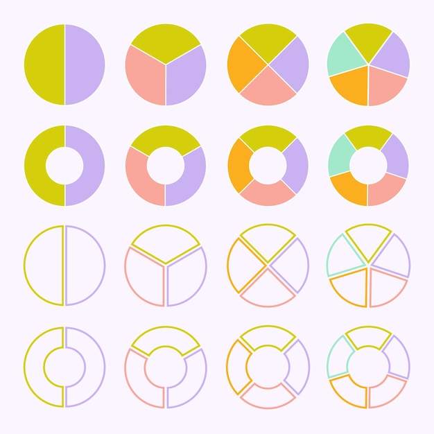 Infographic Pie Graph Vector Set