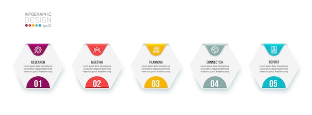 Infographic template business concept  with step