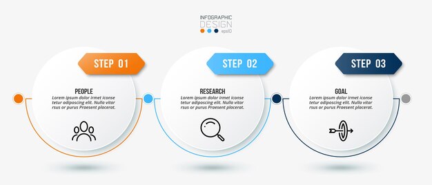 Infographic template business concept with step