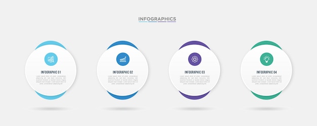 Infographic template design with 4 options or steps business infographic for diagram presentations