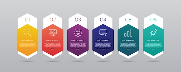 infographic template for presenting steps and options with icons business infographic design start
