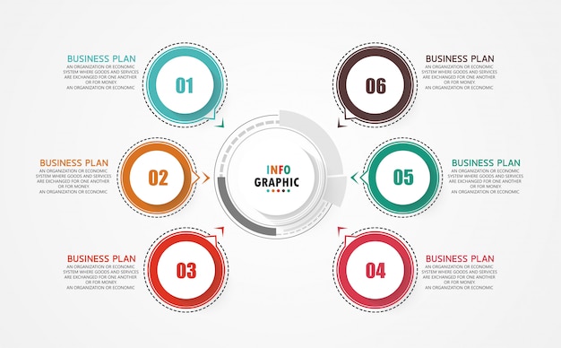 infographic template with six steps