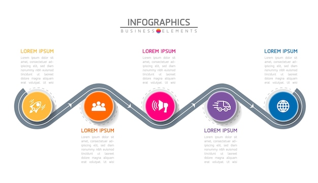 infographics. steps or processes. 5 steps.