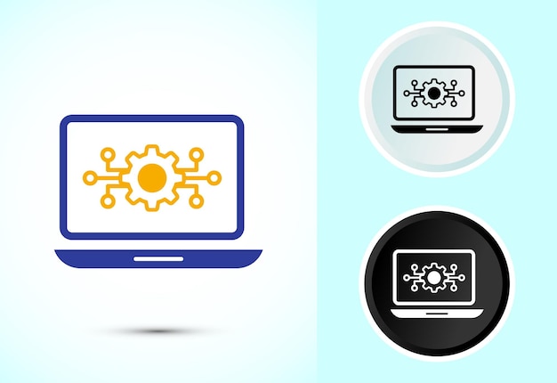 Information technology icon design illustration Digital tech icon