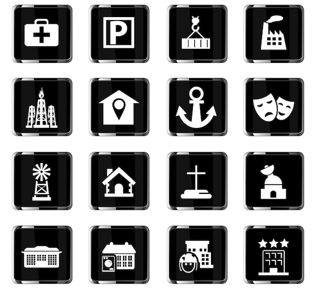 Infrastructure vector icons for user interface design