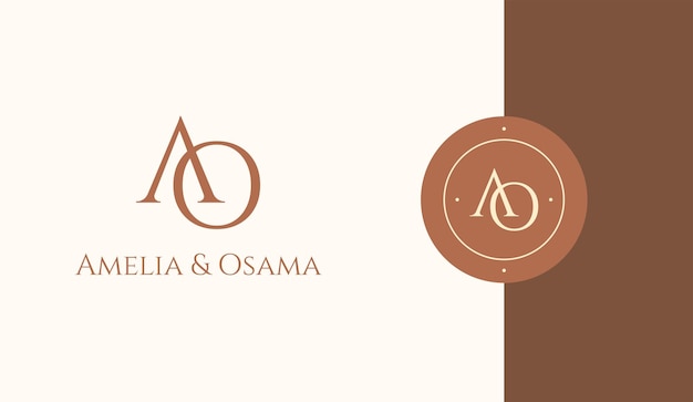 Initial ao logo design vector template