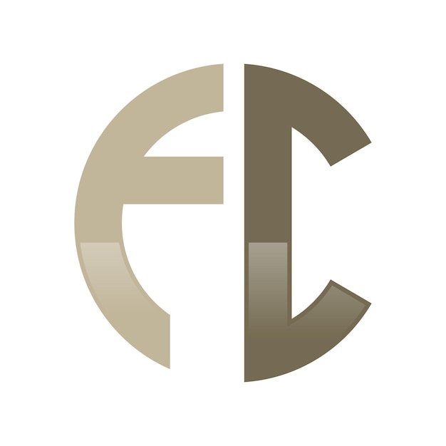 Initial FC Logo in a Cirle Shape Design
