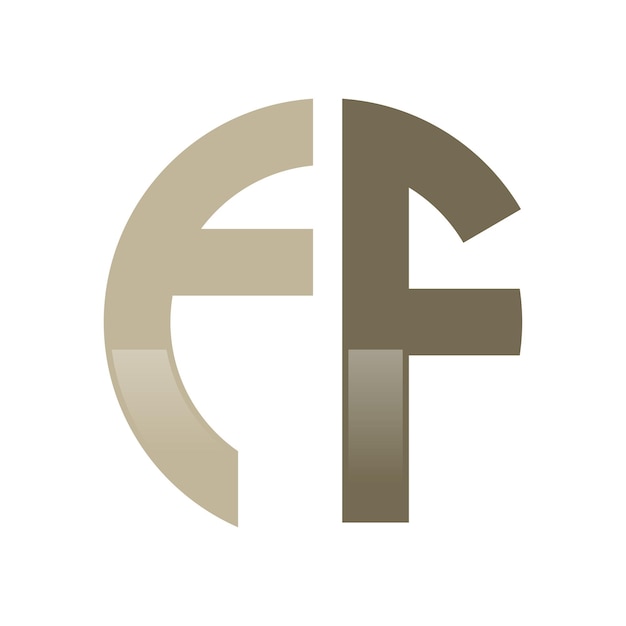 Initial FF Logo in a Cirle Shape Design