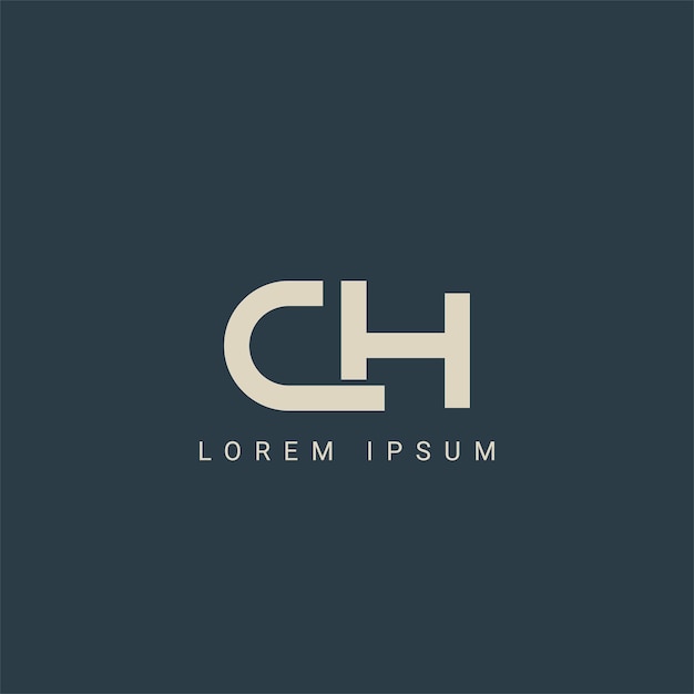 initial modern letter ch hc or ch logo icon design template vector initial based alphabet icon