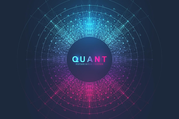 Innovative vector illustration for processing big data quantum computer technologies analysis and structuring of information Big data machine learning algorithms artificial intelligence