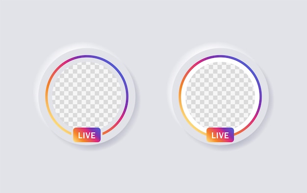 Instagram live story frame profile gradient circle for social media icon avatar live streaming sign