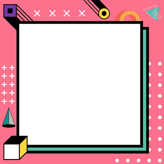 instagram post background with memphis design elements