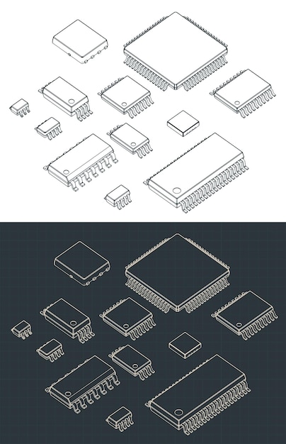 Integrated circuits packages surface mount isometric blueprints