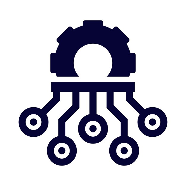 Integration optimization technology gear Artificial Intelligence icon