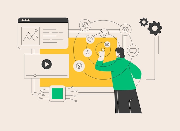 Intelligent interface abstract concept vector illustration interactive user interface usability