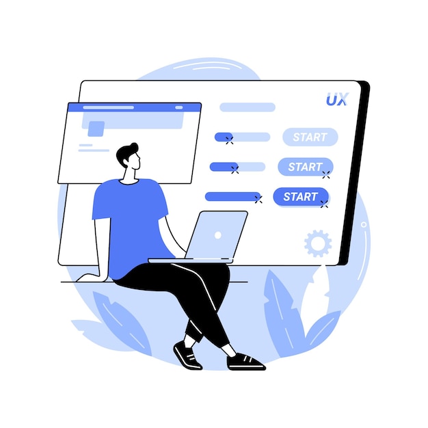 Interactive prototypes isolated cartoon vector illustrations