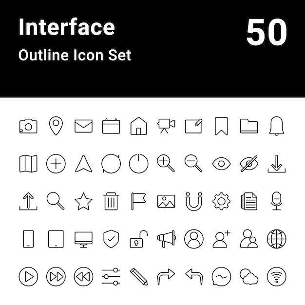 Interface Outline Icon Set