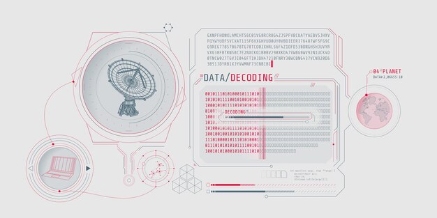 Interface screen for decoding radio telescope data