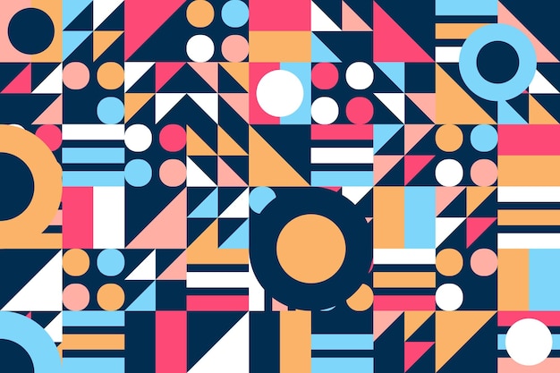 Interior design bauhaus design with colorful geometric pattern