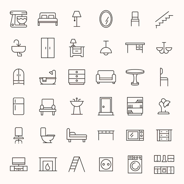 INTERIOR FURNITURE ICONS