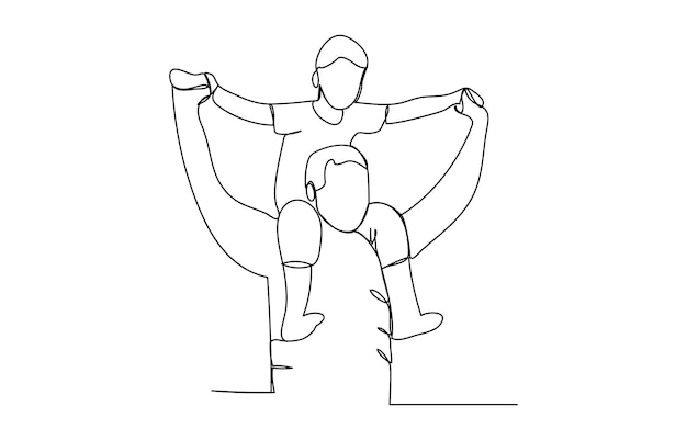 International Childrens Dayexpressing love for children on Child Protection Day line art