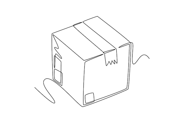 International logistics and cargo delivery concept Single line draw design vector graphic