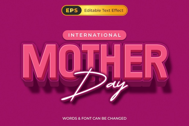 International Mothers Day Editable Text Effect