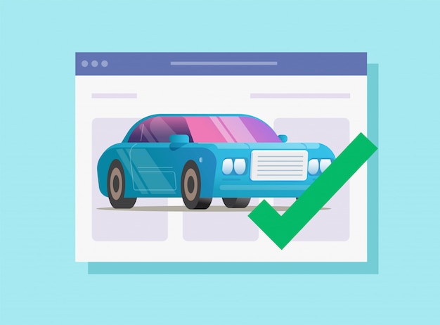 Internet car automobile protection agreement verified valid vector flat