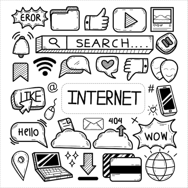 internet doodle illustration
