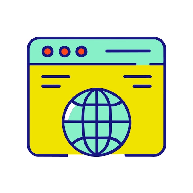 internet icon colored outline