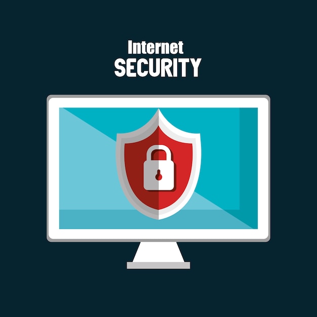internet security concept flat icons 