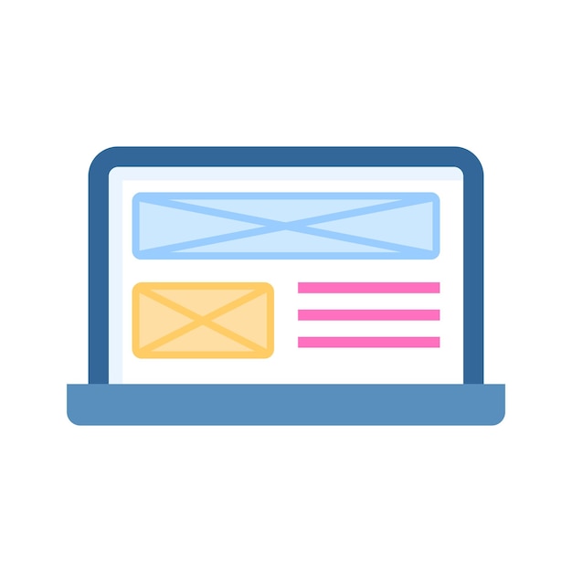 Internet security icon of firewall in modern flat style