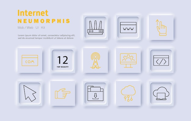 Internet set icon Router domain name data sharing wireless connection server management cloud computing page access download upload interface