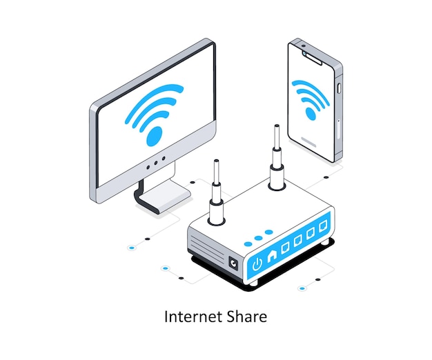 Internet Share isometric stock illustration EPS File stock illustration
