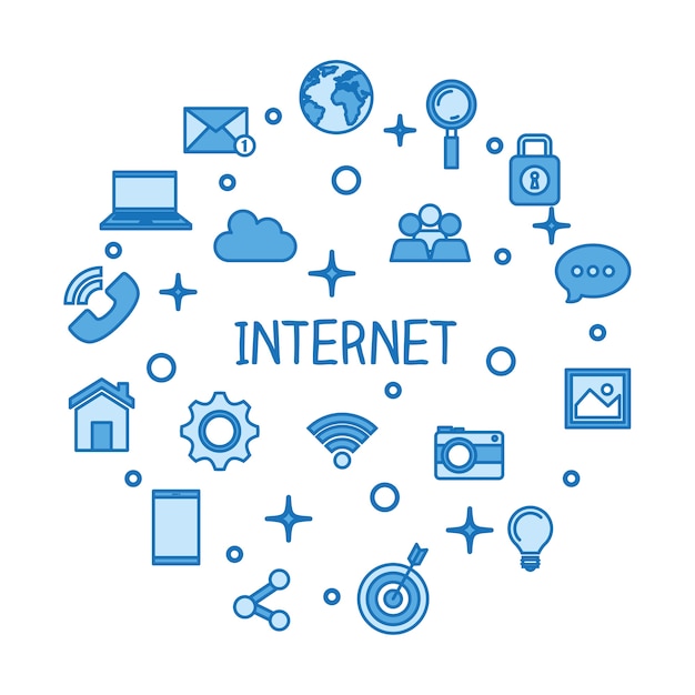 Internet wifi -yhteys mediaverkon kuvakkeet tekniikka