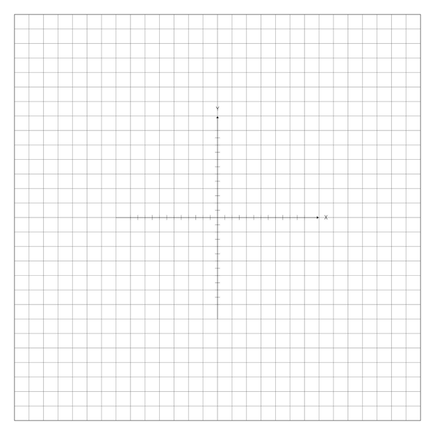 Intersection Of X And Y Axes Divided Into Units