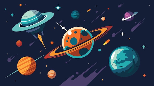 interstellar travel vector graphics illustration EPS source file format lossless scaling icon design