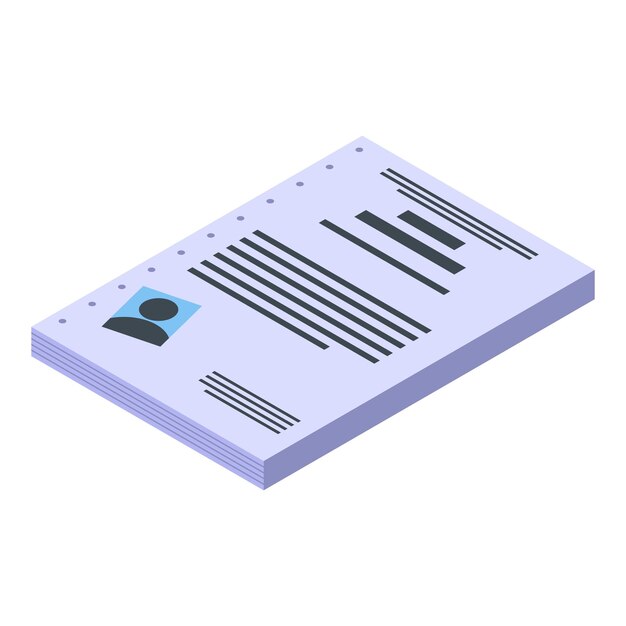 Investigator cv icon Isometric of investigator cv vector icon for web design isolated on white background