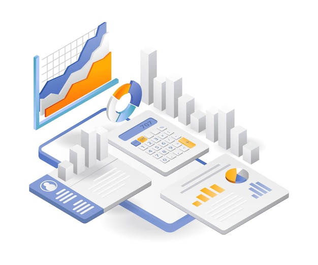 Investment business analysis data on a smartphone