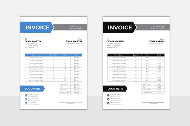 invoice Design creative modern business payment calculation vector template