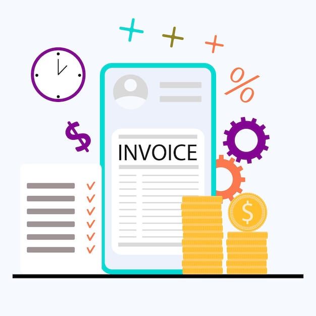Invoice in smartphone smart pay using internet banking